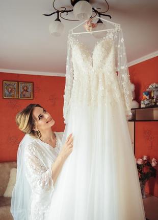 Весільна сукня, розмір s-m,  від дизайнера elena vasylkova2 фото