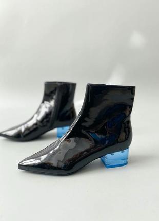 Демісезонні гостроносі лаковані черевики на товстому каблуці 37-38 розмір jeffrey campbell2 фото