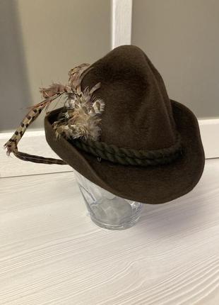 Винтажная охотничья шляпа с перьями германия ischler hut original робин гуд