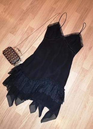 Платье вечернее суперкрасивое люкс черное миди мини3 фото