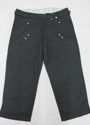 Бриджі довгі шорти, капрі літні розмір 40 55% рамі (кропива) укорочені брюки1 фото