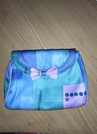 Яркая косметичка синяя сумочка фиолетовая сумка.1 фото