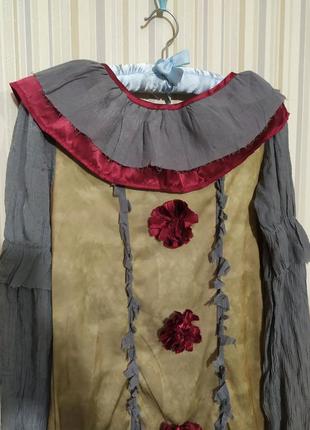 Карнавальна сукня зла клоунеса пеннівайз арлекін хелловін хеллоуїн3 фото