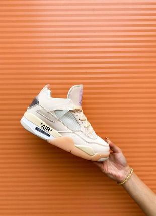 Кросівки nike air jordan 4 retro off-white sail10 фото