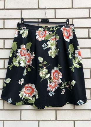 Красивая,цветочная юбка из плотного трикотажа,мягкие складки,большой размер,tu4 фото