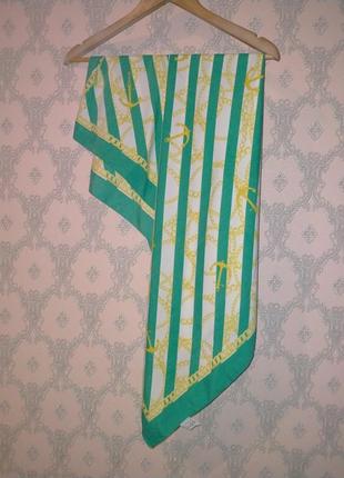 Женский зелёный платок с цепями винтажный2 фото