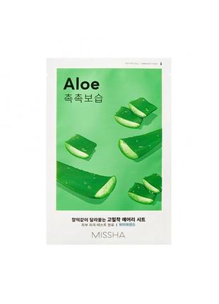 Маска для лица с экстрактом алоэ missha airy fit aloe sheet mask aloe