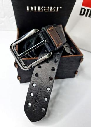 Ремень мужественный кожаный в стиле diesel / ремень пасок кожа мужской