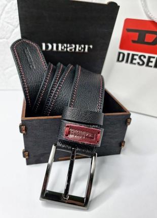 Ремень мужественный кожаный в стиле diesel / ремень пасок кожа мужской