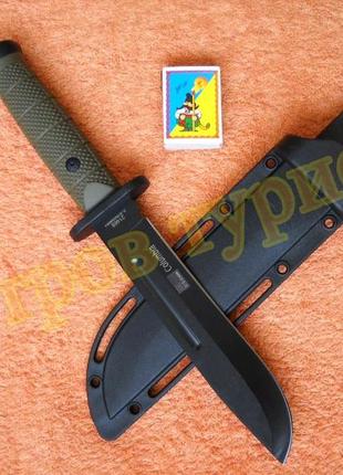 Нож охотничий туристический  columbia 2148b с  пластиковым чехлом зеленый 30см1 фото