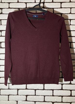 Бордовый , повседневный , шерстяной пуловер gant1 фото