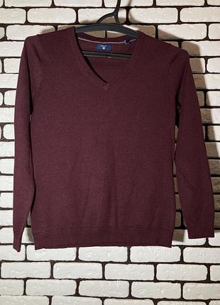 Бордовый , повседневный , шерстяной пуловер gant