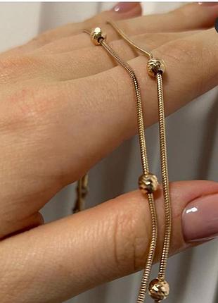 Золотое колье tiffany&co,цепочка снейк с шариками,бусинками