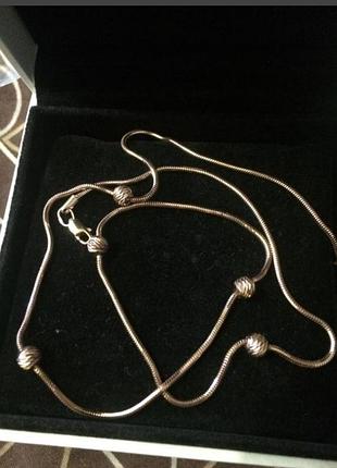 Золотое колье tiffany&co,цепочка снейк с шариками,бусинками