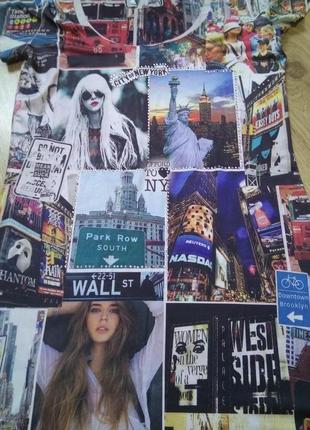 Эффектная футболка new york с переливающимися камушками/женская летняя футболка в принт6 фото