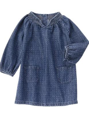 Сукня коттон туніка джинсове стильне довгий рукав для дівчинки
