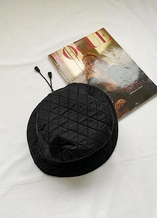 Панама, панамка, шапка, стёганая, стьобана, черная, чорна