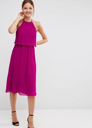 Шифоновое миди платье плиссе 52 размер