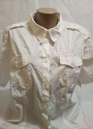 Оригинальная женская белая блузка с вышивкой на спине размер 20