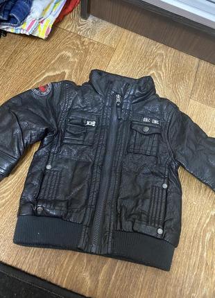 Шкіряна куртка-косуха 0-6 міс