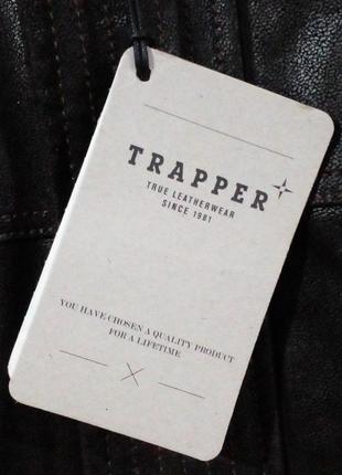 Шикарна шкіряна утеплена куртка прямого силуету пілотка trapper3 фото