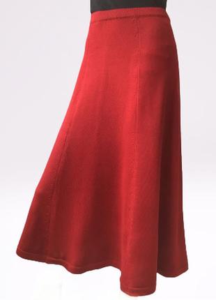 Полушерстяная длинная (82см) юбка на резинке бренда spirito италия6 фото