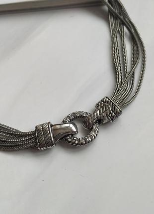 Колье ожерелье цепь винтаж под серебро америка серебряного цвета винтажная винтажный сша ретро антиквариат с магнитом чокер