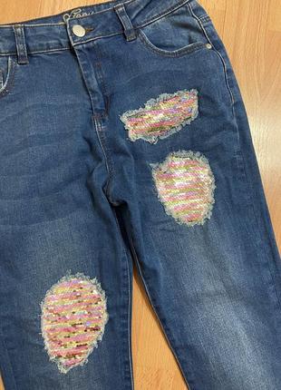 Джинсы с пайетками скинни с пайетками джинсы с паетками3 фото
