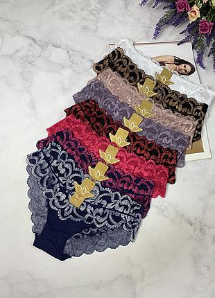 Набор женских трусиков слипы кружевные 6005 - 6 шт