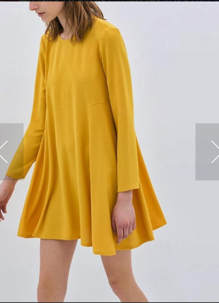 Платье свободного кроя цвет охра/жёлтое.беби дол.asos.2 фото
