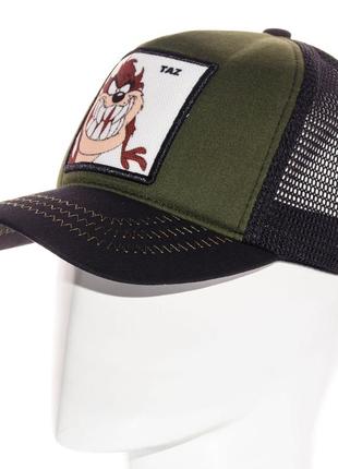 Кепка с сеткой тракер бейсболка со зверями летняя taz subs21862 черный-хаки