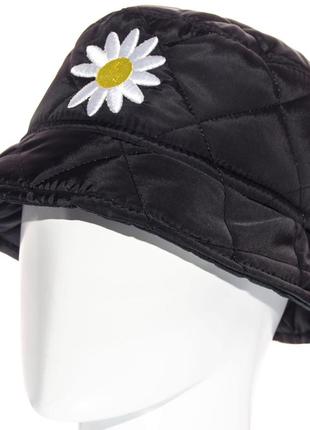 Панама универсальная брендовая утепленная флисовой подкладкой ромашка pks21973 l/57-58 черная