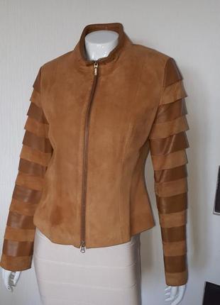 Шкіряна куртка + подарунок блуза і спідниця massimo dutti