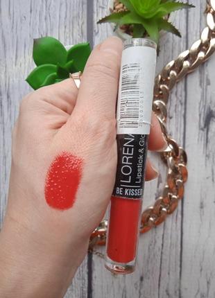 Помада-блиск для губ 2 в 1 lorena lipstick & gloss be kissed тон 06 5