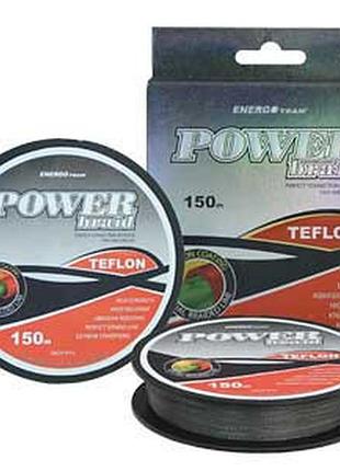 Шнур power teflon dark grey braid x8 150м 0.35мм 31.5кг