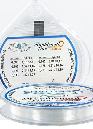 Жилка cralusso prestige hooklength line clear 50м 0.160мм 3.84кг (2061)