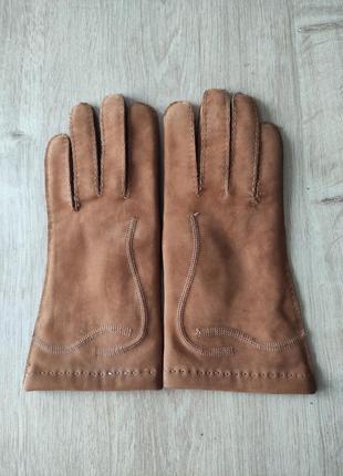 Стильные женские кожаные  перчатки из нубука,  германия.размер  5,5(xs).2 фото