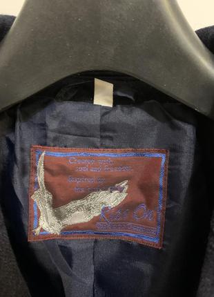 Пальто шерстяное мужское синие винтажный ride on3 фото