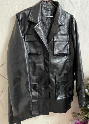 Крутой удлинённый пиджак из высококачественного кожзама 🥰 размер 202 фото