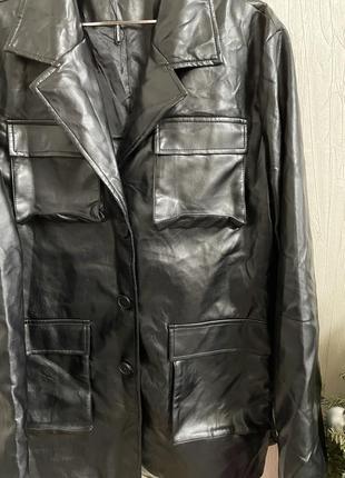 Крутой удлинённый пиджак из высококачественного кожзама 🥰 размер 203 фото