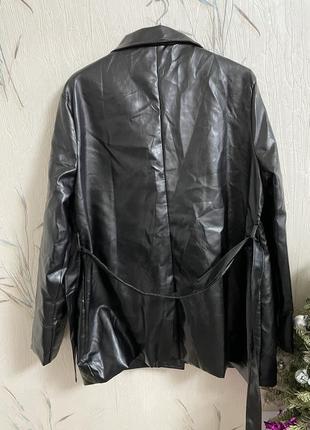 Крутой удлинённый пиджак из высококачественного кожзама 🥰 размер 205 фото