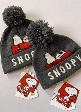 Шапка/шапочка с бубоном/помпоном снупи/snoopy на 1-3 года зара/zara2 фото