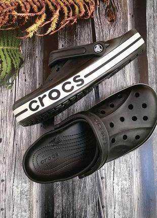 Чоловічі крокси сабо crocs bayaband clog чорні білі4 фото