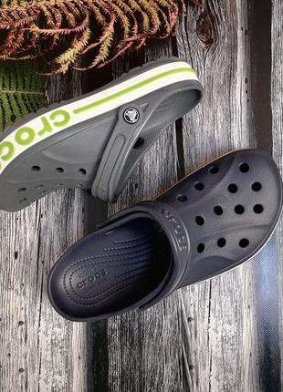 Мужские кроксы сабо crocs bayaband clog синие серые1 фото