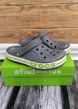 Мужские кроксы сабо crocs bayaband clog синие серые4 фото