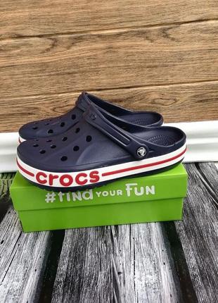 Мужские кроксы сабо crocs bayaband clog синие серые6 фото