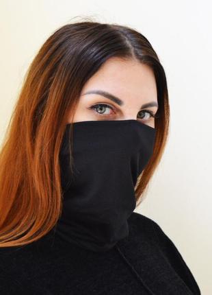 Защитная бафф маска на лицо 4profi black черный утепленный  размер xxl 153221 фото