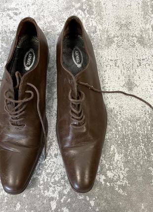 Туфли стильные armel, кожаные, коричневые, разм 8 (41, 27 см), отл сост