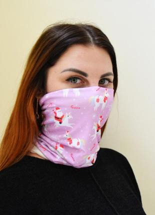 Защитная бафф маска на лицо 4profi new year pink размер s 14790_2