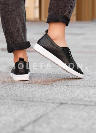 Черные кеды мокасины слипоны туфли кроссовки легкие эко кожаные весенние10 фото